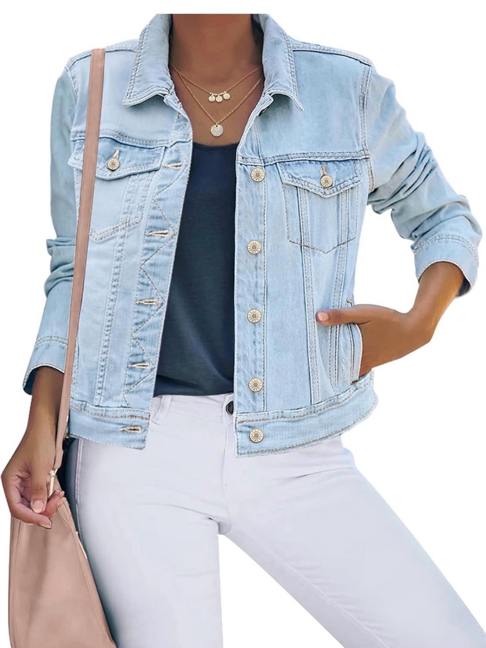 Light Blue Women's Denim Jacket - Classic Jean Jacket